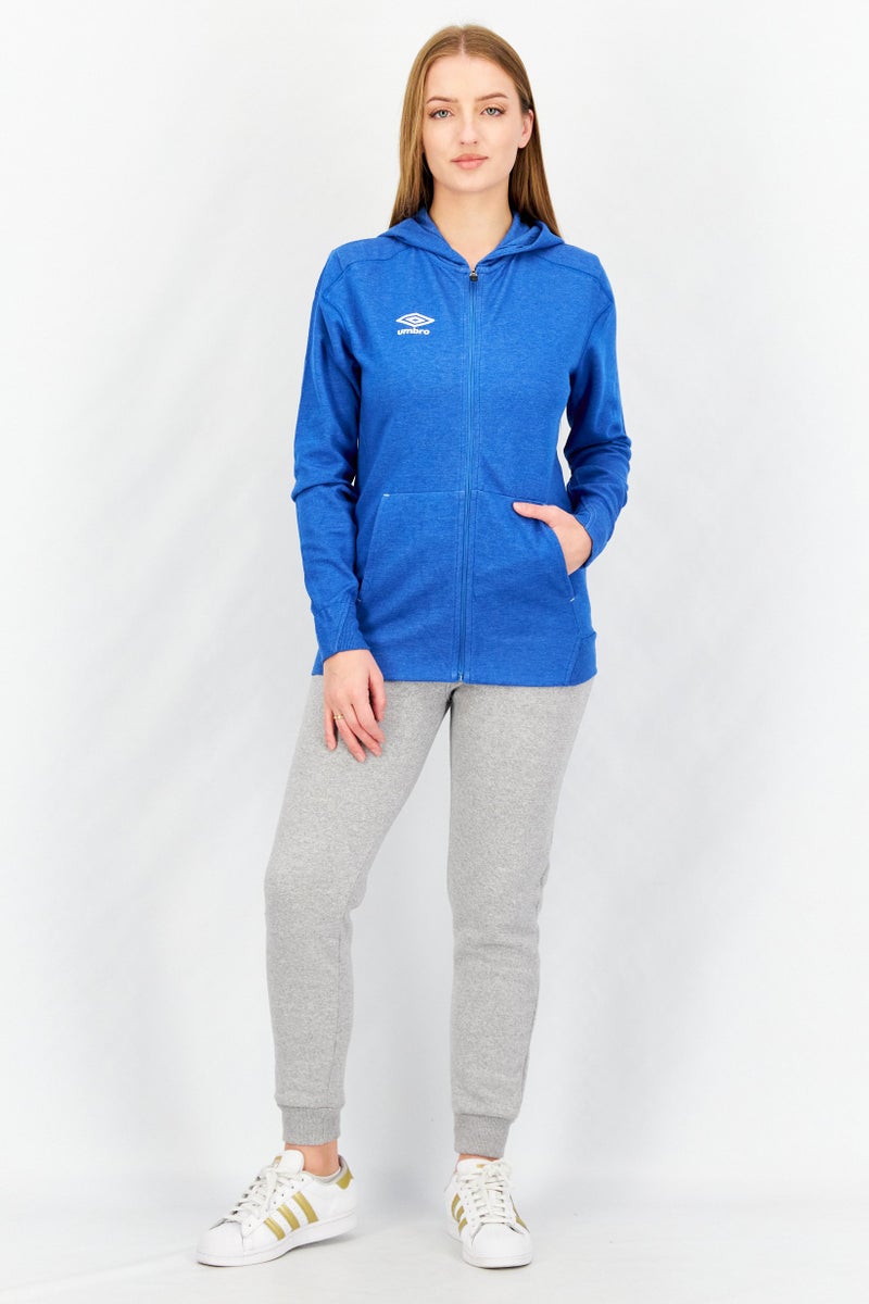 umbro هودي رياضي نسائي بأكمام طويلة، أزرق - Image 4