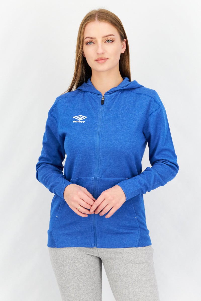 umbro هودي رياضي نسائي بأكمام طويلة، أزرق - Image 1