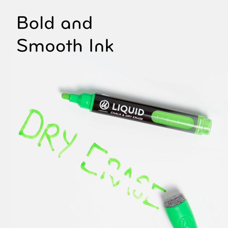 U Brands Colored Liquid Chalk Dry-Erase Markers, Assorted Colors, 4 Count - Image 3
