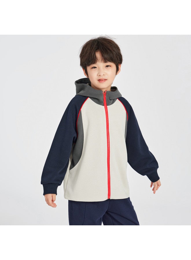 BOY جاكيت S 2025 أسلوب الربيع الجديد كليه بلوك الألوان سترة بقلنسوة بأكمام راجلان للأطفال رياضي غير رسمي متعدد الاستخدامات كاردجان - Image 4