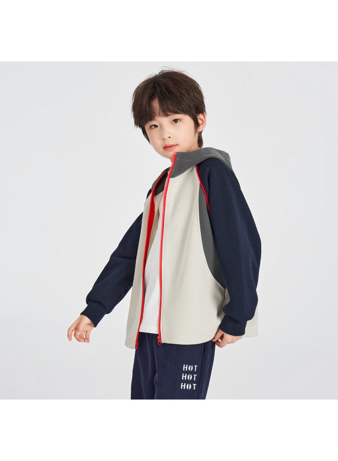 BOY جاكيت S 2025 أسلوب الربيع الجديد كليه بلوك الألوان سترة بقلنسوة بأكمام راجلان للأطفال رياضي غير رسمي متعدد الاستخدامات كاردجان - Image 5