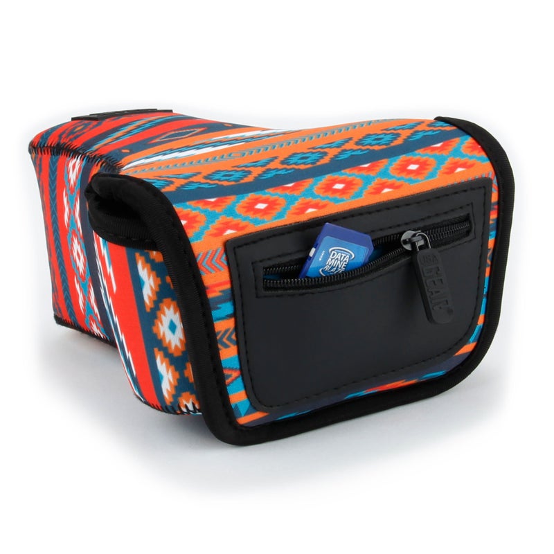USA GEAR DSLR Camera Sleeve with Neoprene Protection, Holster Belt Loop and Accessory Storage - Compatible with Canon EOS Rebel T7, 850D, 250D, SL3, R7, Nikon D3500, D5600, and More (Southwest) - Image 3