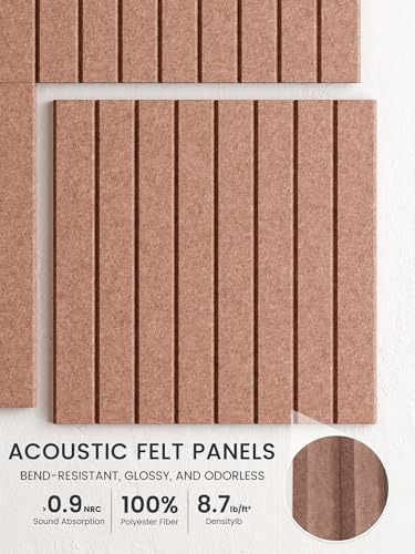 Bumusty Large Cork Board Alternative-48 x 36" Felt Bulletin Board Tiles, with 30 Pushpins, 70 Adhesive Tabs, Fine-Stripe 12-Pack, Cork Boards for Office Push Pin Board Felt Board-Terracotta - Image 3