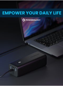 باورولوجي باور بانك أونيكس ثنائي USB-C 30000 مللي أمبير PD 100 وات / حماية مدمجة / شاحن للكمبيوتر المحمول - أسود  - Image 3