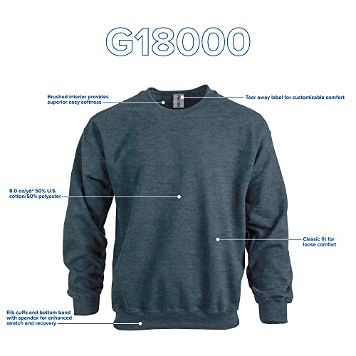 Gildan سويت شيرت فليس للبالغين من جيلدان، نمط G18000، عبوة متعددة، رمادي داكن (1-Pack)، كبير جداً - Image 4