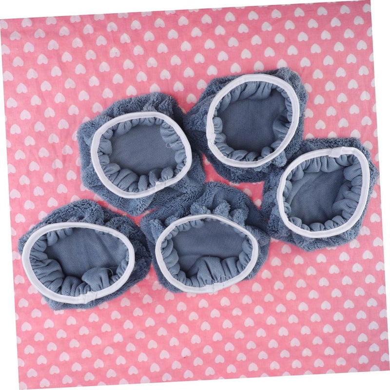 Healifty 5 PCS Coral Fleece Car Polishing Waxing Bonnet Pads 9-10 inch Soft Grip Applicators for Car Detailing and Buffing - Image 4