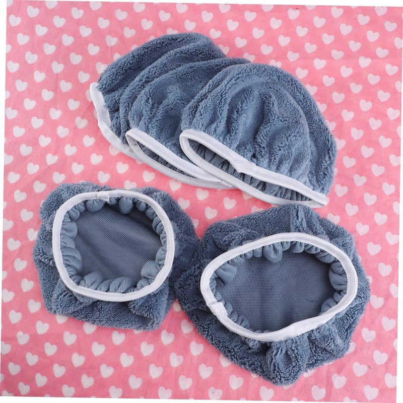 Healifty 5 PCS Coral Fleece Car Polishing Waxing Bonnet Pads 9-10 inch Soft Grip Applicators for Car Detailing and Buffing - Image 3