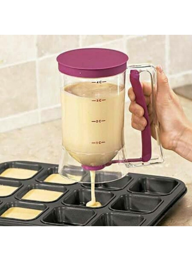 Smart batter dispenser for pancakes and cupcakes with precise pouring nozzle and clear measurement markings MK - Image 1