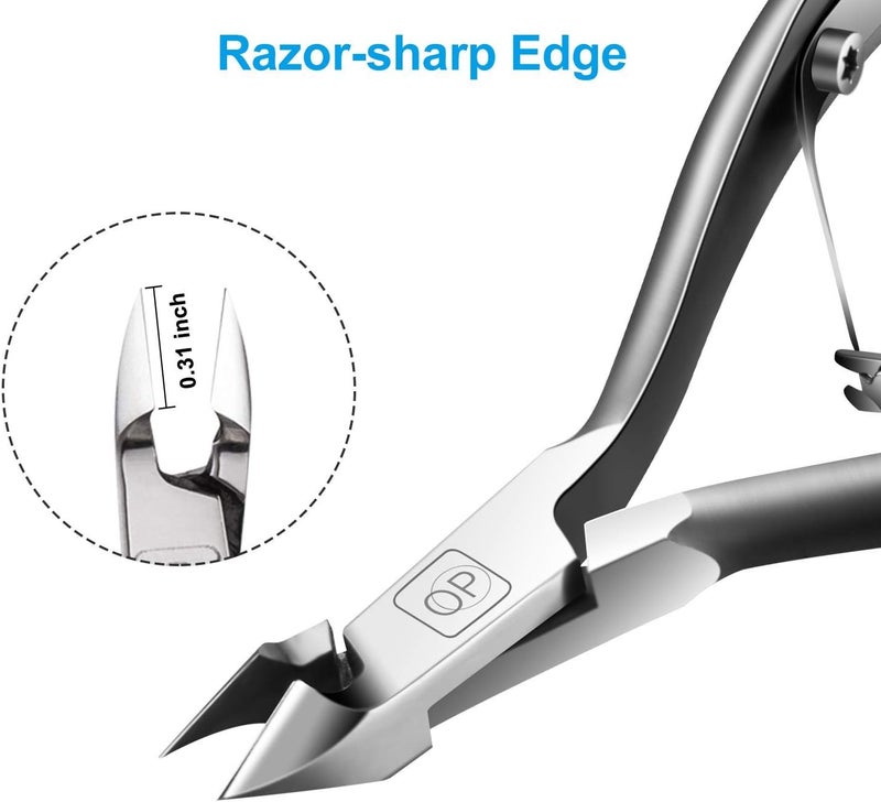 أوبوف أداة تقليم البشرة Cuticle Trimmer 3/4 Jaw، مقصات بشرة حادة جدًا، مقصات من الفولاذ المقاوم للصدأ، أداة إزالة البشرة للباديكير والمانيكير، X7، رمادي فضائي... - Image 2