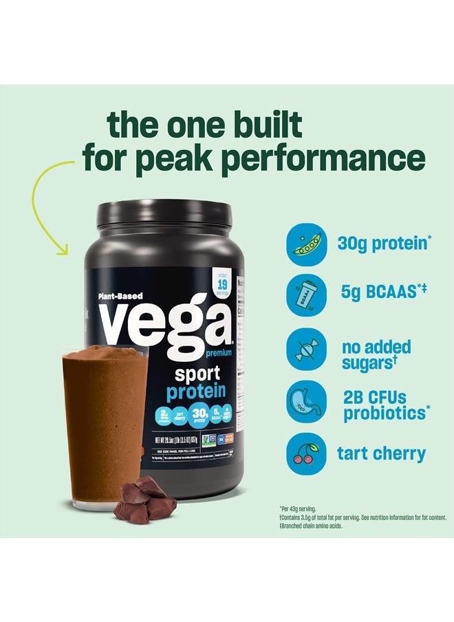 Vega Premium Sport Protein Peanut Butter Protein Powder, Vegan, Non GMO, Gluten Free Plant Based Protein Powder Drink Mix, NSF Certified for Sport, 28.7 oz  - Image 5