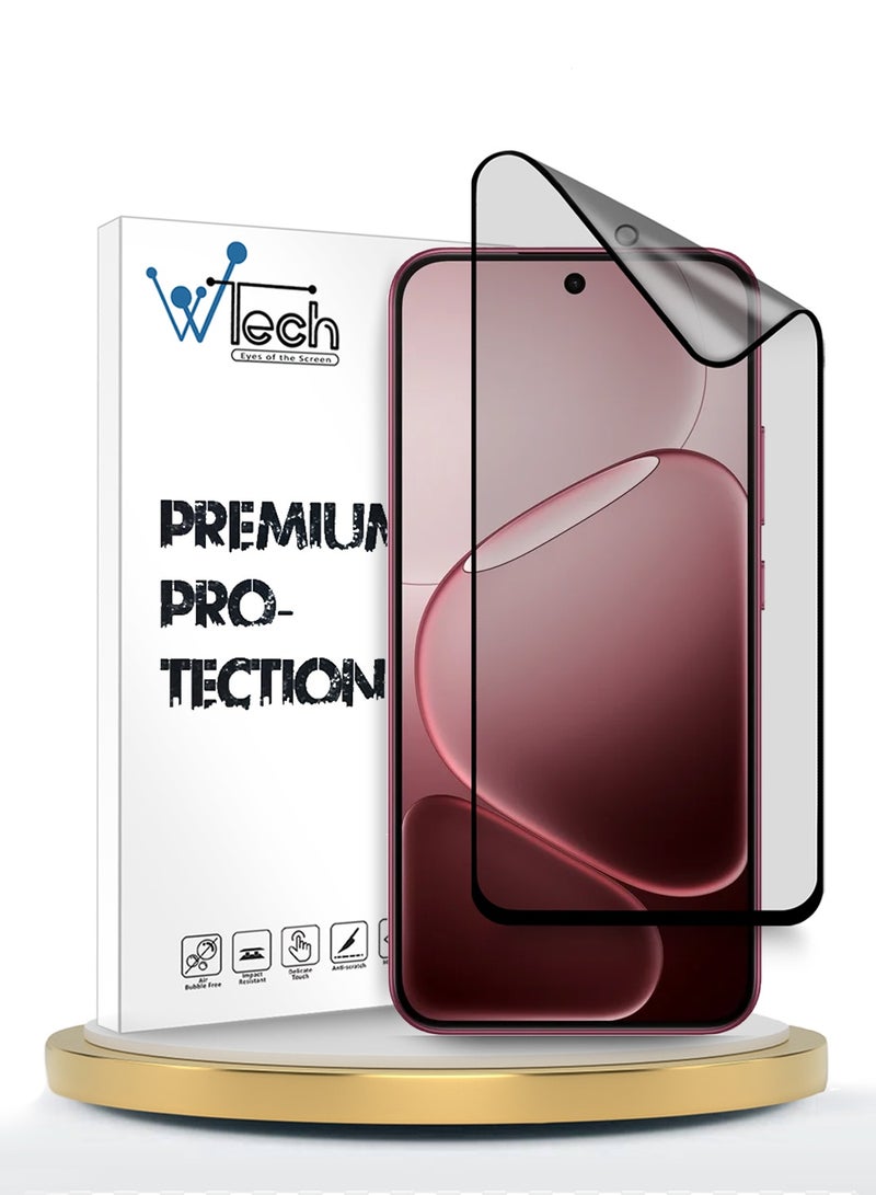 Wtech Oppo A6 Pro 5G 2025 Premium Nano Ceramic Full Glue Full Cover Matte Flexible Screen Protector (MSCNMN) - Clear/Black - Image 1