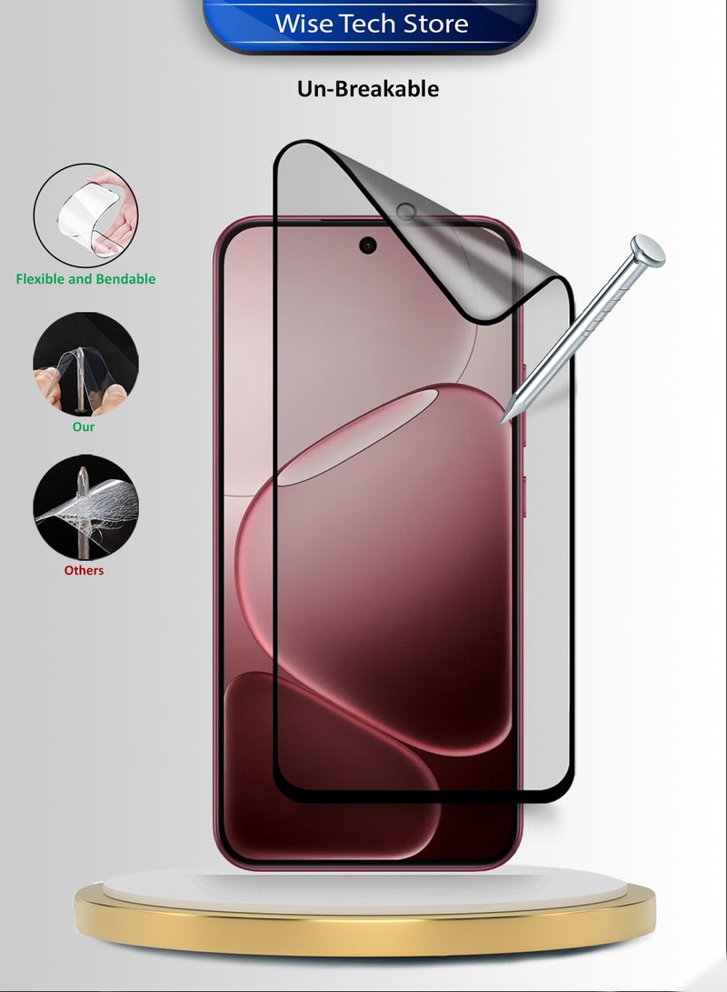 Wtech Oppo A6 Pro 5G 2025 Premium Nano Ceramic Full Glue Full Cover Matte Flexible Screen Protector (MSCNMN) - Clear/Black - Image 3