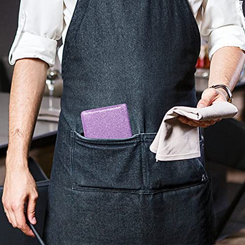 ACdream Server Books for Waitress, Guest Book Note Pad, Cute Pocket Leather Money Organizer Wallet, Cash Check Bill Receipt Holder Presenter, Waiter Accessories, Glitter Purple - Image 5