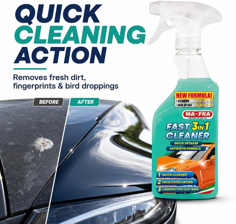 MAFRA , Fast Cleaner, Quick Detailer & Clay Lube, Quick Polishing Cleaner And Lubricant For Claybar, Eliminates Surface Dirt And Bird Droppings, Anti-Rain And Anti-Fingerprint Effect. Size 500Ml - Image 2