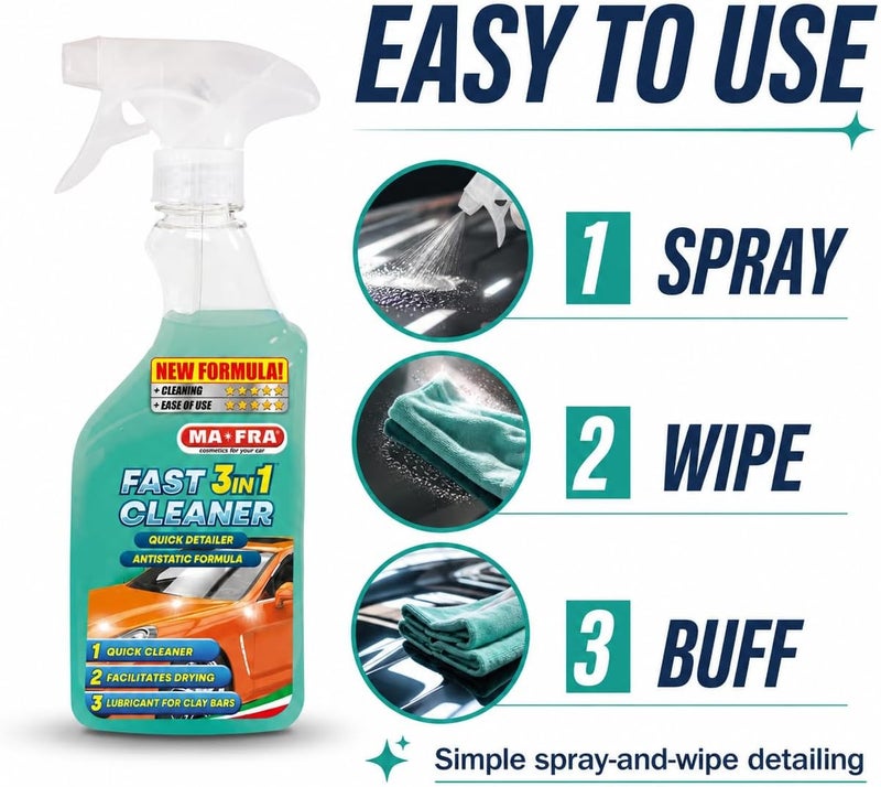MAFRA , Fast Cleaner, Quick Detailer & Clay Lube, Quick Polishing Cleaner And Lubricant For Claybar, Eliminates Surface Dirt And Bird Droppings, Anti-Rain And Anti-Fingerprint Effect. Size 500Ml - Image 4