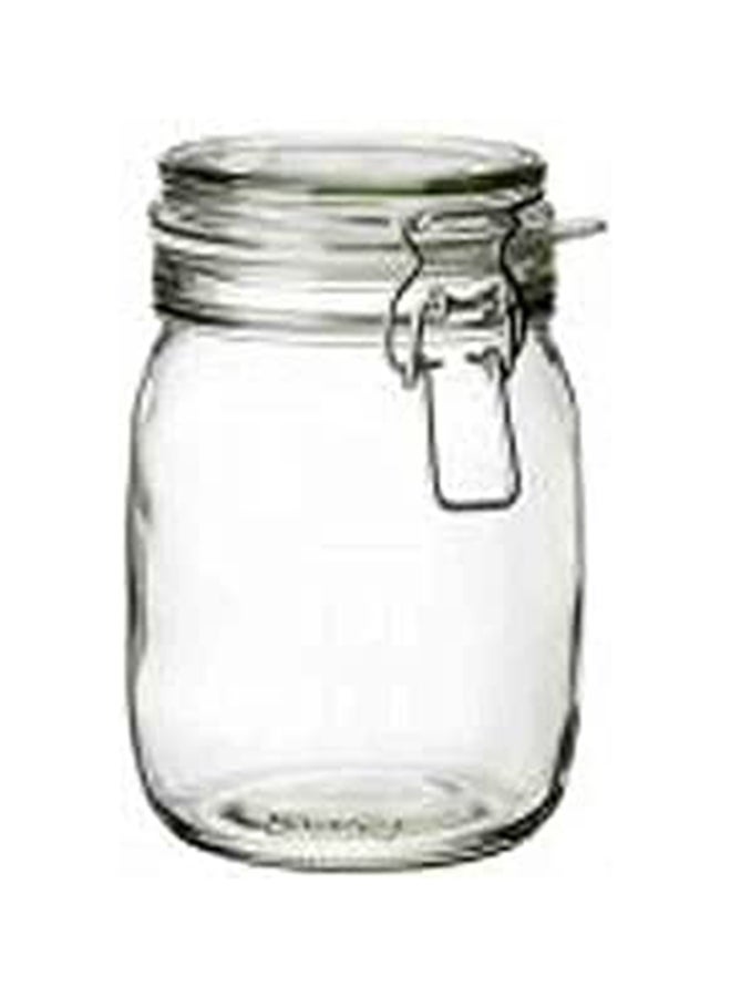 Jar With Lid  Clear Glass