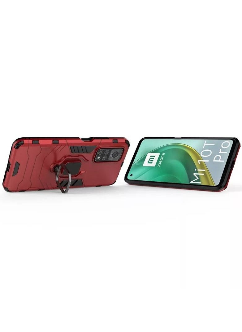 Generic - For Xiaomi Mi10T / Mi 10T Pro 5G Cover iron man with metal ring - Red - Image 1