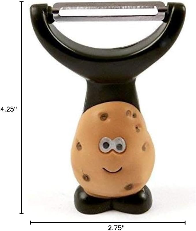 Joie Mr Potato Y-Shaped Peeler, Cute Kitchen Gadget for Vegetables and Fruit, Create Long Wide Veggie Pasta Strands, Stainless Steel Blade - Image 3