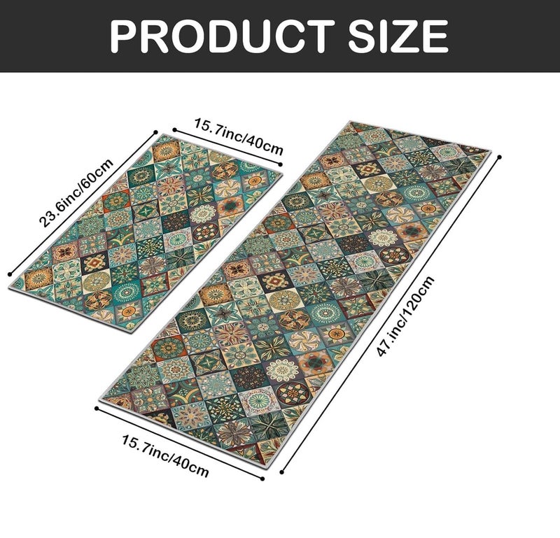 KRLZ Kitchen Mat Set of 2 Kitchen Rugs and Mats NonSkid Washable Kitchen Floor Mats for in Front of Sink Country Farmhouse Sunflower Kitchen Decor and Accessories - Image 2