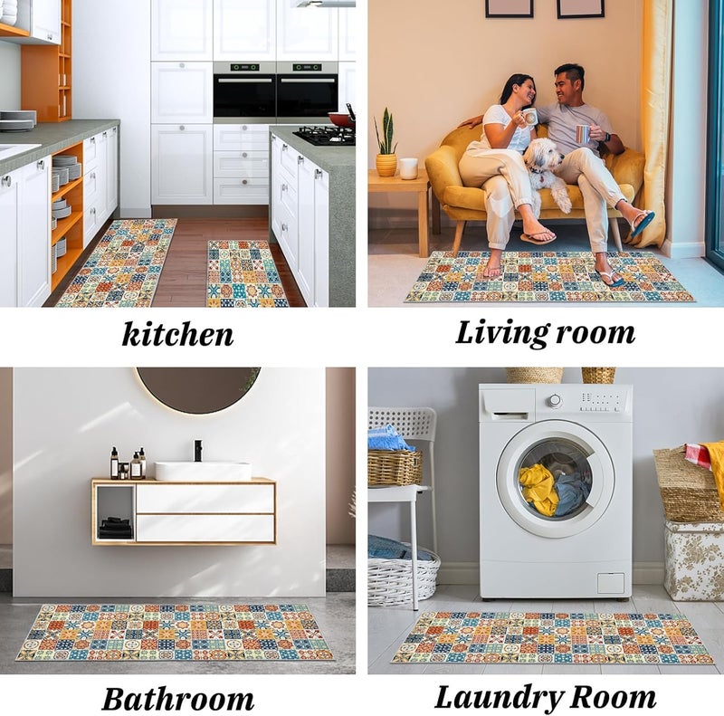KRLZ Kitchen Mat Set of 2 Kitchen Rugs and Mats NonSkid Washable Kitchen Floor Mats for in Front of Sink Country Farmhouse Sunflower Kitchen Decor and Accessories - Image 5