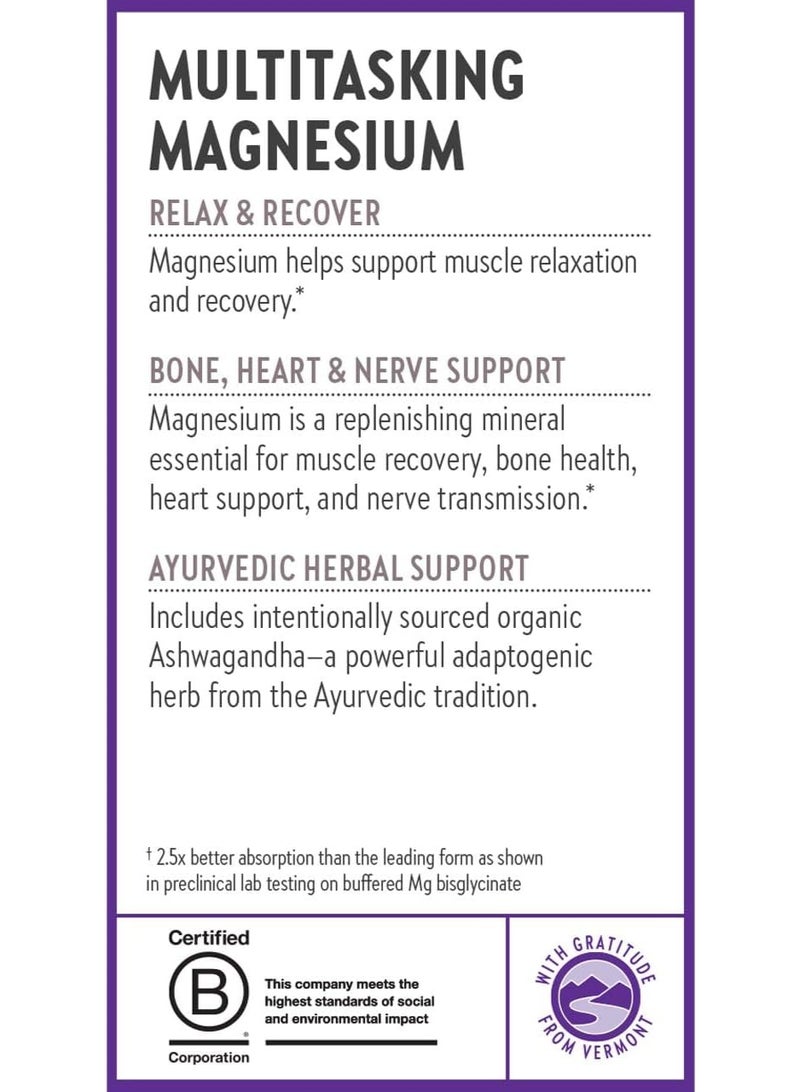 New Chapter Magnesium + Ashwagandha Supplement, 325 mg with Magnesium Glycinate for Muscle Relaxation & Recovery, Heart, Nerve & Bone Health, 2.5X Absorption, Non-GMO - 60 ct (2 Month Supply) - Image 4