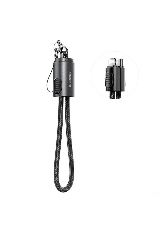 REMAX Zinc alloy Type-C to Lightning fast charging cable lanyard fast charging data cable mobile phone charging cable braided fast charging cable  - Image 1