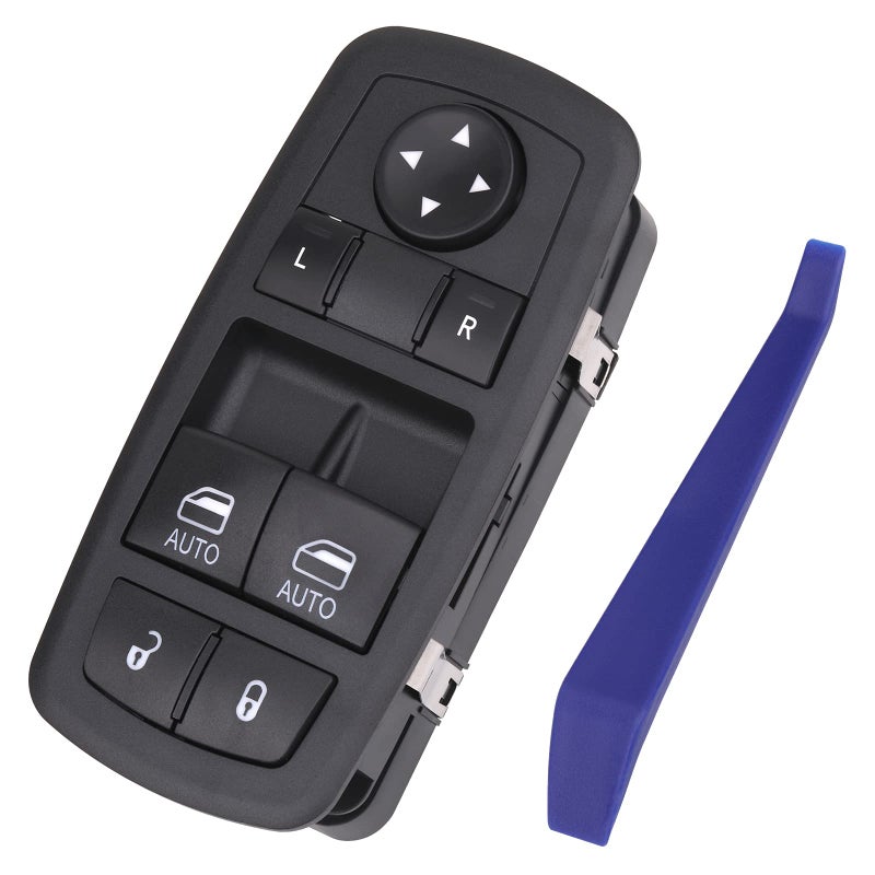 Obaee Master Window Switch Power Control Button Front Left Driver Side Compatible with Dodge Challenger 2015 2016 2017 2018 2019 2020 2021 2022 Replacement OEM 68183752AE Double Auto 3 Pins