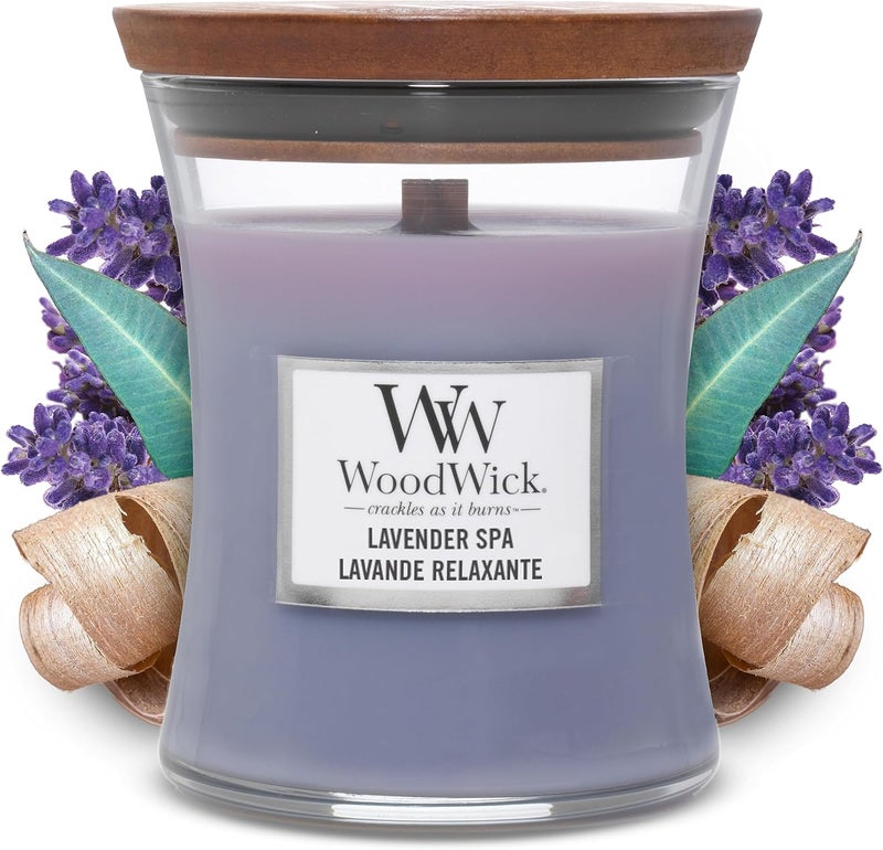 WoodWick Everyday Hourglass Candle, Lavender Spa, Medium - Image 1