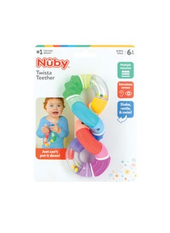Nuby Twista Teether Toy For Babies - Multicolor Rattle Teething - Toy For Baby Teething Relief - 6+ Months  - Image 5