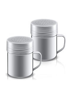 Excefore Seasoning Bottle, Stainless Steel Dredge Shaker with Lid and Handle Salt and Pepper Shakers Seasoning Pepper Shaker Spice Condiment Shaker for Cooking Kitchen Baking Salt Candy 2 Pieces 345ml  - Image 1
