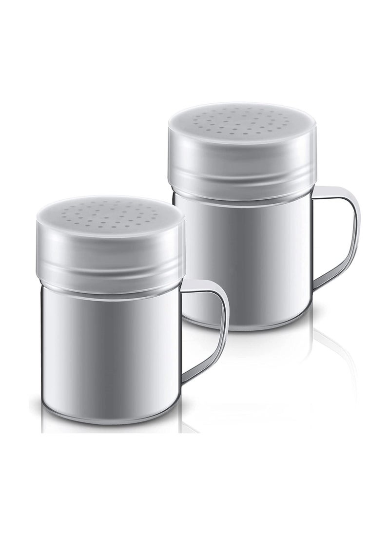 Excefore زجاجة توابل، هزاز ستانلس ستيل مع غطاء ومقبض، هزازات ملح وفلفل، هزاز توابل، هزاز توابل للطهي، المطبخ، الخبز، ملح، حلوى، 2 قطعة، 345 مل - Image 1