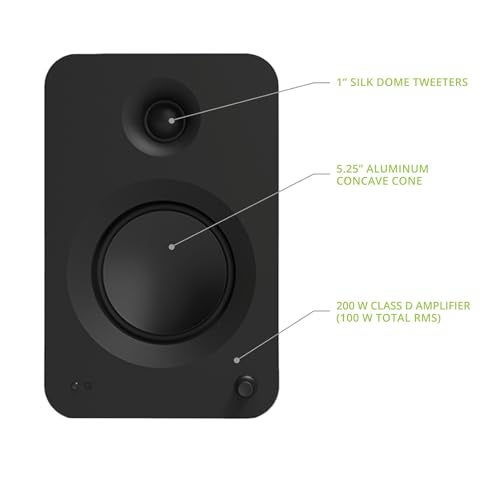 Kanto REN 200W Powered Speaker System with HDMI ARC Input for TV & Home Theater | USB-C and Bluetooth 5.3 | High/Low Pass Filter | Pair | Matte Black - Image 3