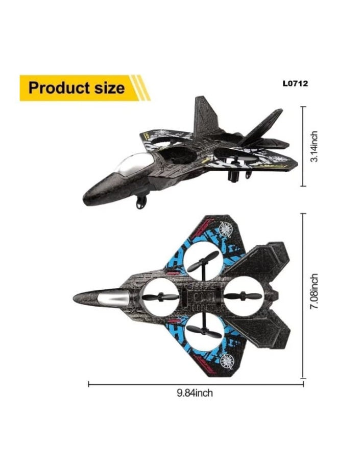 L0712 2.4GHz Remote Control Airplane, Fighter Drone, RC Airplane for Beginners, Children, and Adults, Flying Toy with Colorful Lights, USB Charging - Image 2