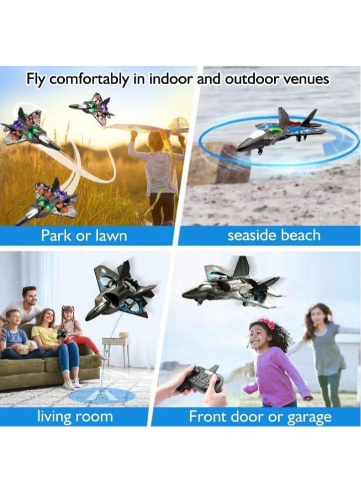 L0712 2.4GHz Remote Control Airplane, Fighter Drone, RC Airplane for Beginners, Children, and Adults, Flying Toy with Colorful Lights, USB Charging - Image 4