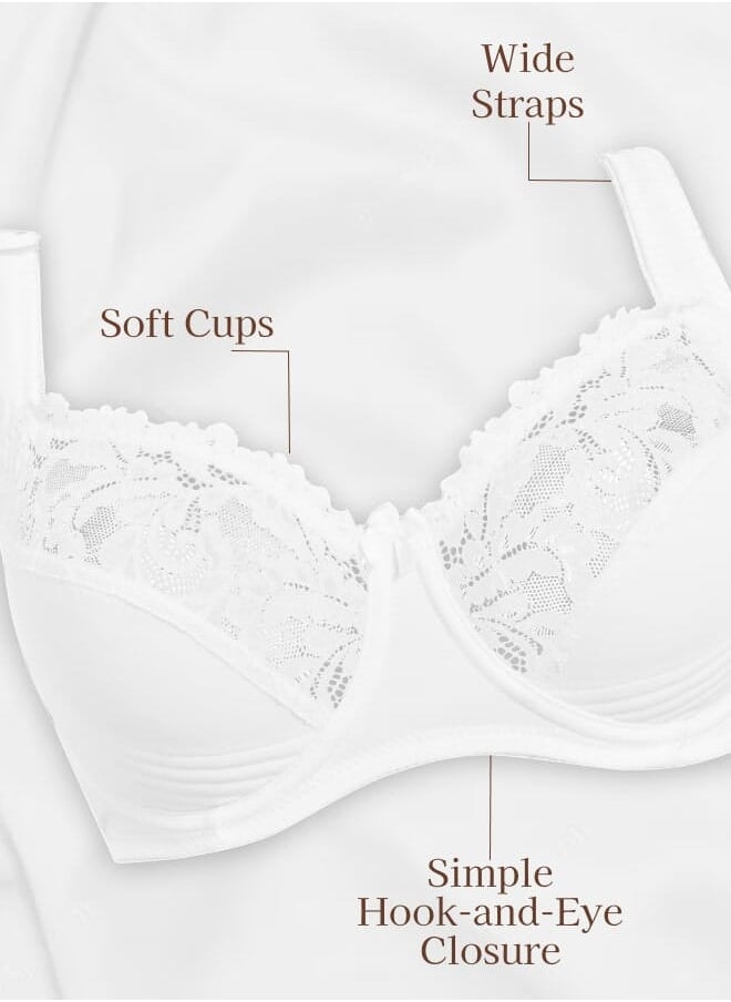 Every Woman Knows - Soft-Cupped Lace Bra with Padded Underwire and Thoughtful Detailing 36-48 DEF - Image 1
