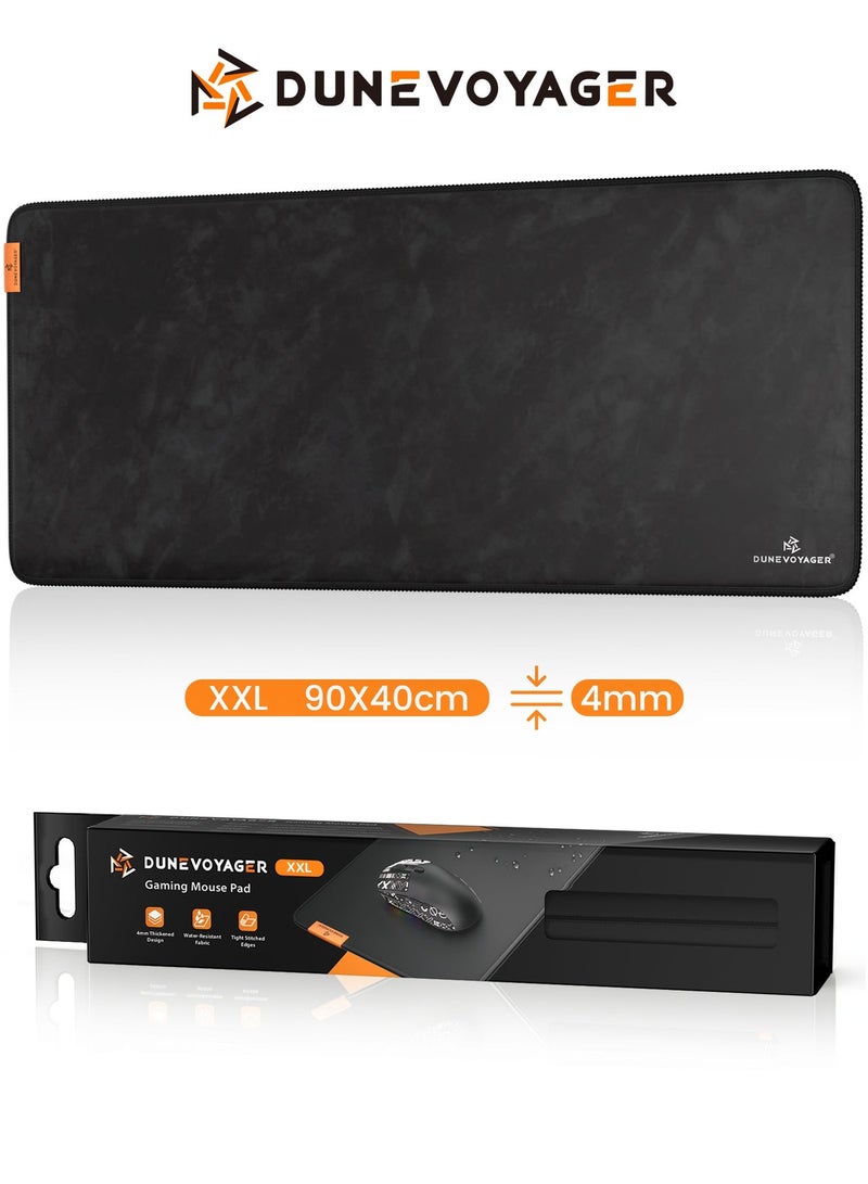 DuneVoyager M4 Relief Black Gaming Mouse Pad XXL 900×400×4MM – Waterproof Extended Large Mousepad, Non-Slip Rubber Base, Smooth & Stable Control, Gift Box - Image 1