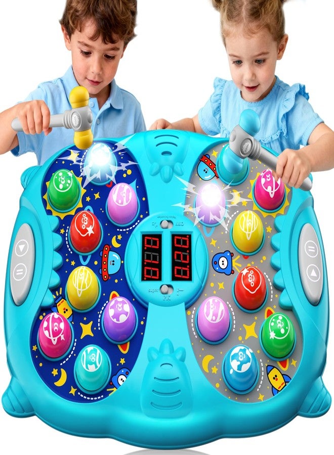 Noltola Whack Mole Game for Kids, Idea Gift for 3-12 Year Old Boys and Girls, Interactive Pounding Toy with 2 Hammers, Lights & Sounds, 3 Game Modes Educational Toy for 3 4 5 6+ Year Old Boys- Blue - Image 1