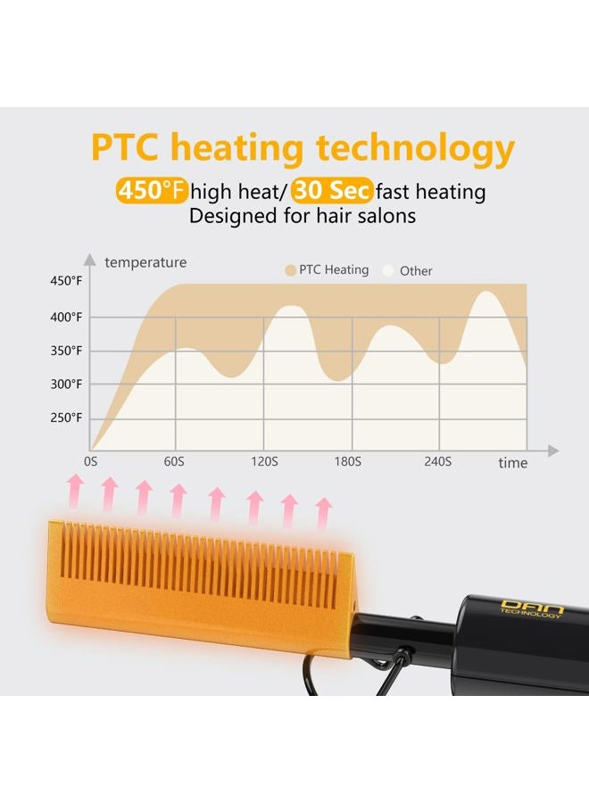 DAN Technology hot Comb Electric for Wigs,450℉Small hot Comb for Edges,Low and high Temperatures, Hair straightening Comb for Black Hair,Portable & Dual Voltage for Travel & Home… - Image 4