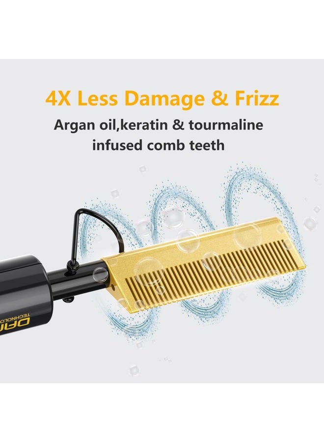 DAN Technology hot Comb Electric for Wigs,450℉Small hot Comb for Edges,Low and high Temperatures, Hair straightening Comb for Black Hair,Portable & Dual Voltage for Travel & Home… - Image 3