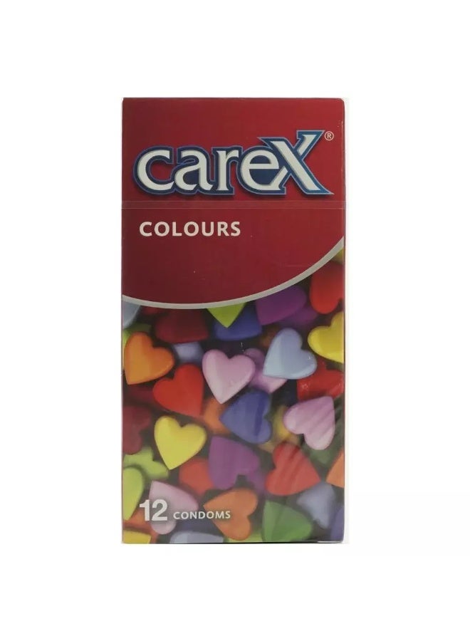 Carex Colours Condoms, Length 160mm- Pack of 12 - Image 1
