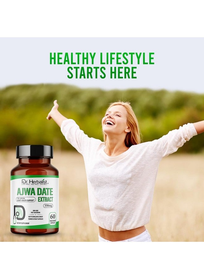 Dr. HERBALIST Ajwa Date 350mg - 60 Capsules | Non-GMO | Vegetarian - Image 3