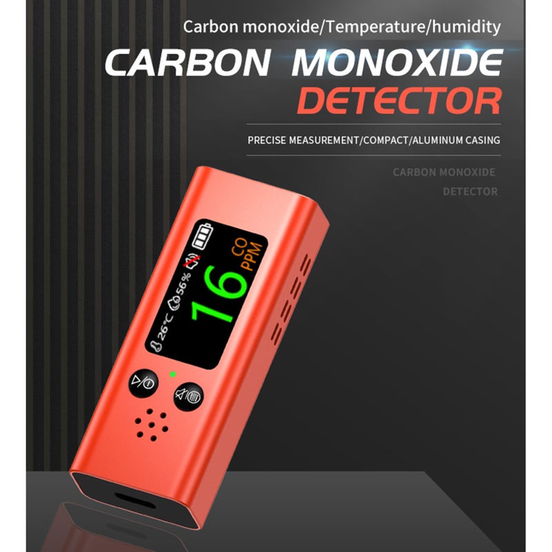 3-In-1 Carbon Monoxide Detector Multifunctional Carbon Monoxide Temperature Humidity Tester with TFT Screen Portable for Car Camping Travel - Image 2