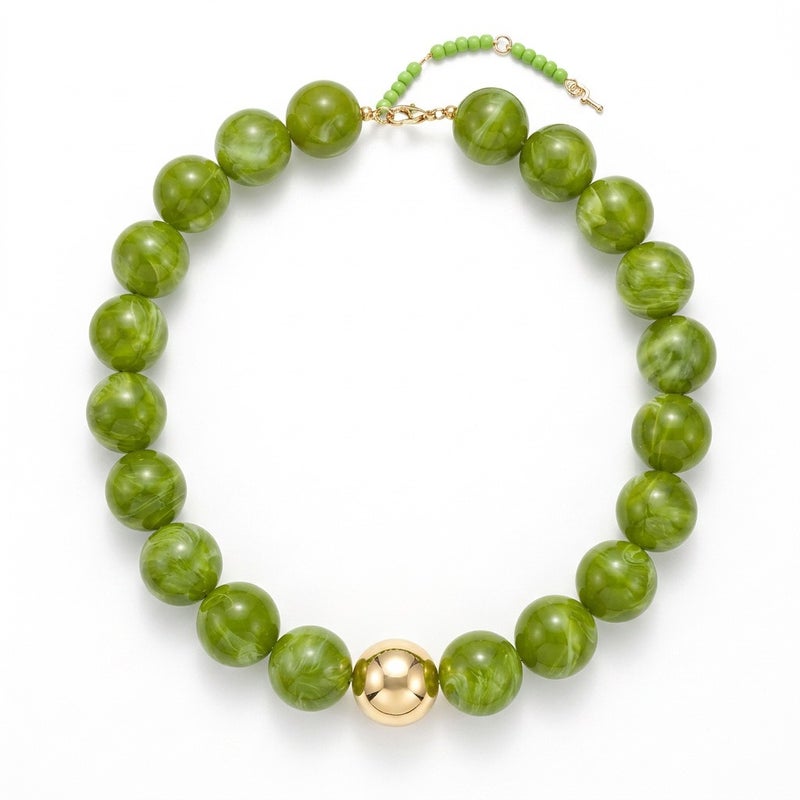 WU Dopamine Summer Acrylic Bead Pendant Necklace - Colorfast, Wholesale - Image 1