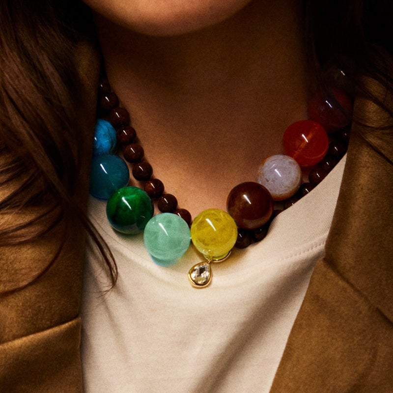WU Dopamine Summer Acrylic Bead Pendant Necklace - Colorfast, Wholesale - Image 2