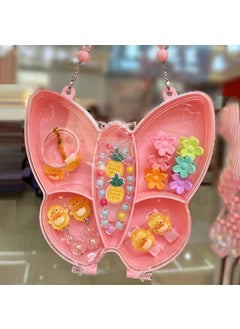 Princess Bag Set with Crystal Resin Earrings And Necklace for Girls Childrens Jewelry Wholesale Butterfly Heart Shaped Decorations Small yellow duck