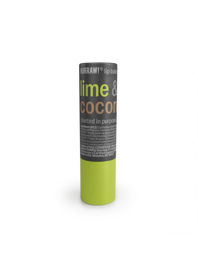 Hurraw! Hurraw Lime Coconut Lip Balm PlasticFree with new cardboard pushup tube Certified Organic 100 Natural Origin Vegan and Cruelty Free Gluten Free Bee Shea Soy and Palm Free Made in USA - Image 2