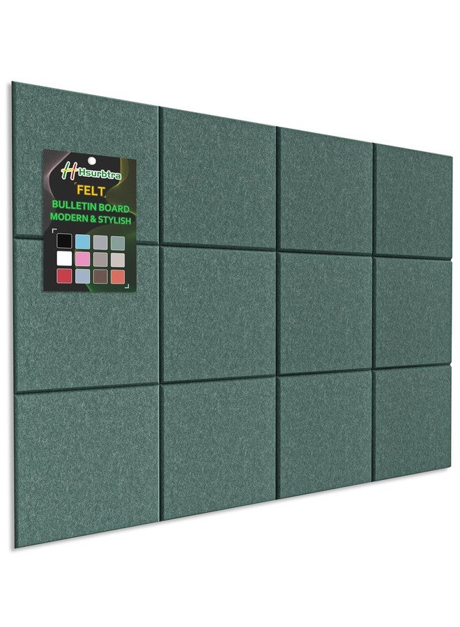 Hsurbtra Large Cork Board for Wall 47 x 36 Inch, 12 Pack Felt Bulletin Notice Board with Pushpins for Office Home School Farmhouse Wall Decor, Green - Image 1