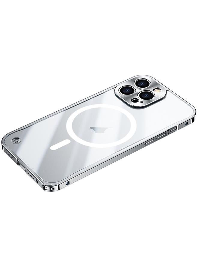 اس-توب جراب لهاتف iPhone 15 Pro Max بإطار معدني من البولي كربونات غير اللامع، جراب MagSafe مقاوم للصدمات - Image 1