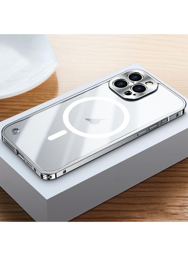 اس-توب جراب لهاتف iPhone 15 Pro Max بإطار معدني من البولي كربونات غير اللامع، جراب MagSafe مقاوم للصدمات - Image 2