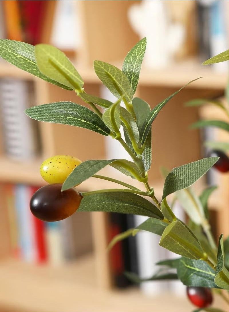 GGOOT Artificial Olive Tree, Tall Faux Silk Plant for Home Office Decor Indoor Fake Potted Tree with Natural Wood Trunk and Lifelike Fruits, 180cm - Image 2
